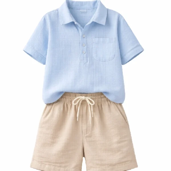 Muslin Half Sleeve Shirt with short