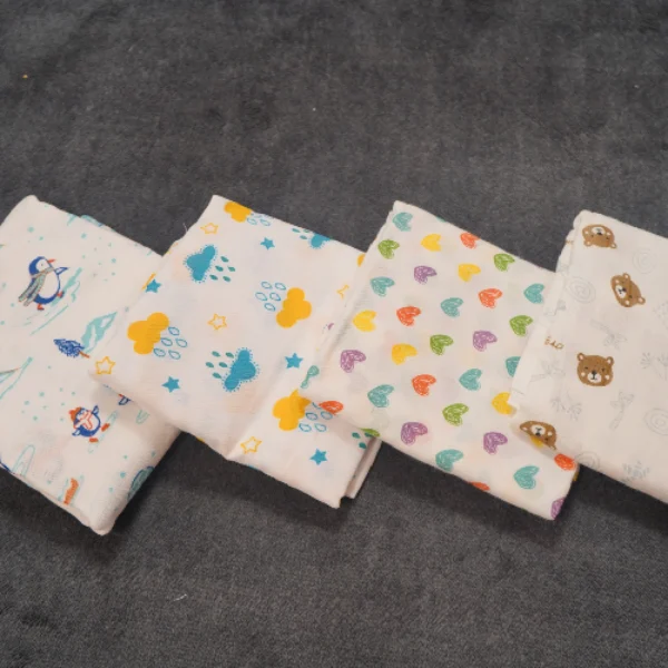 Premium Cotton Muslin Baby Swaddle Wrap – 4 Print Combo